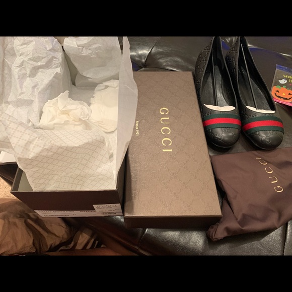 SOLD!!! GUCCI WEB GUCCISSIMA FLATS - Picture 4 of 6